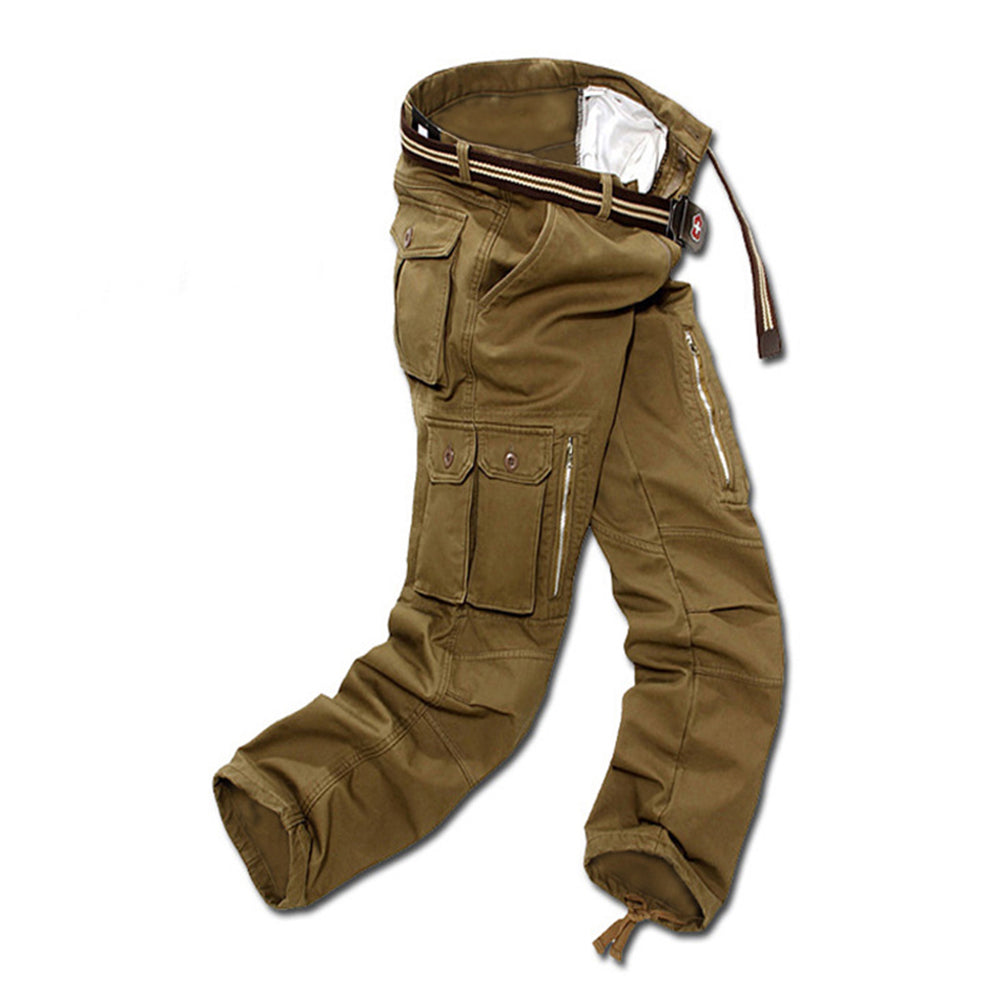 Men Cargo Pants Multi-Pockets Pants Full Length Casual Military Baggy Trousers