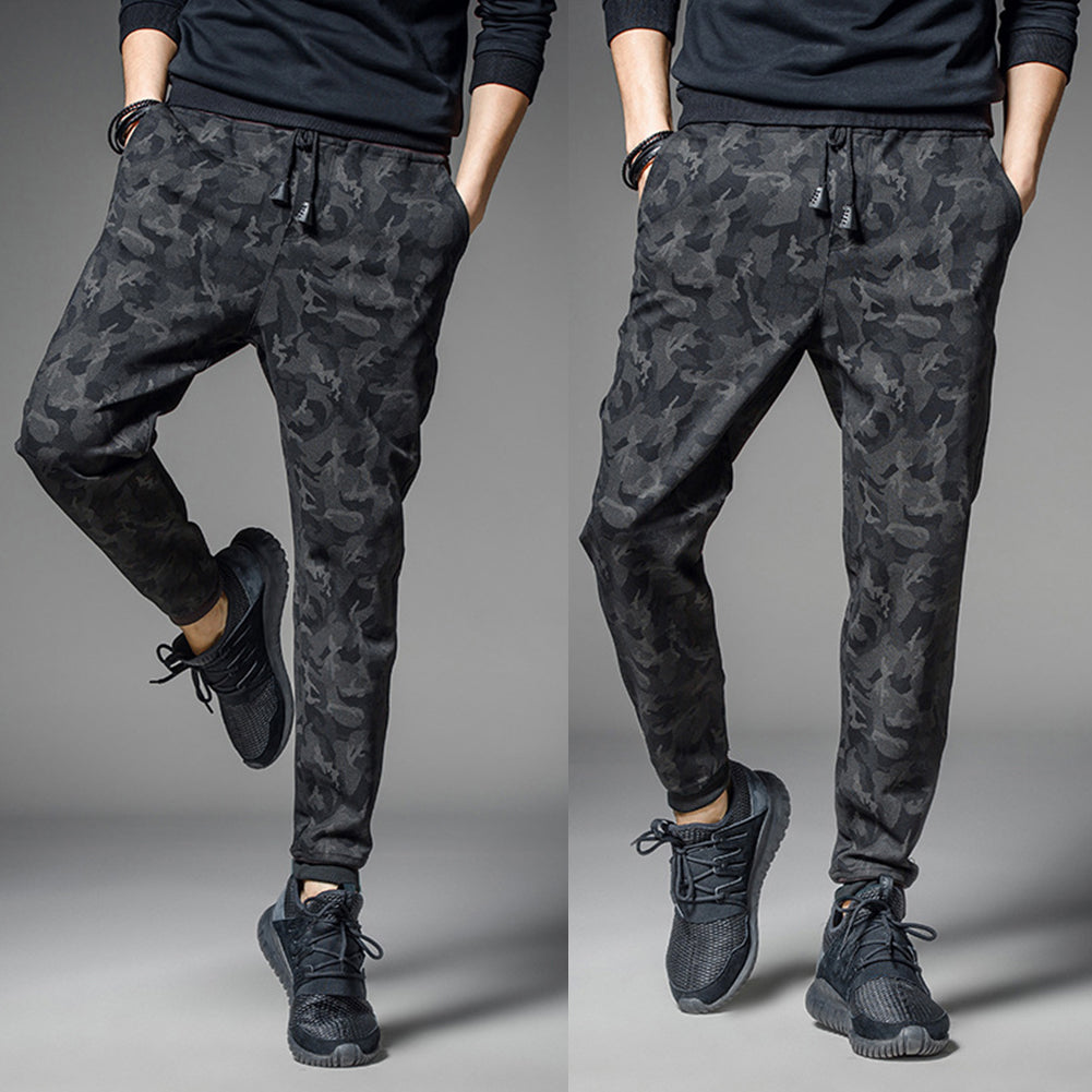 Men's Fashion Floral Camouflage Slim Joggers Trousers Pencil Pants Sweatpants