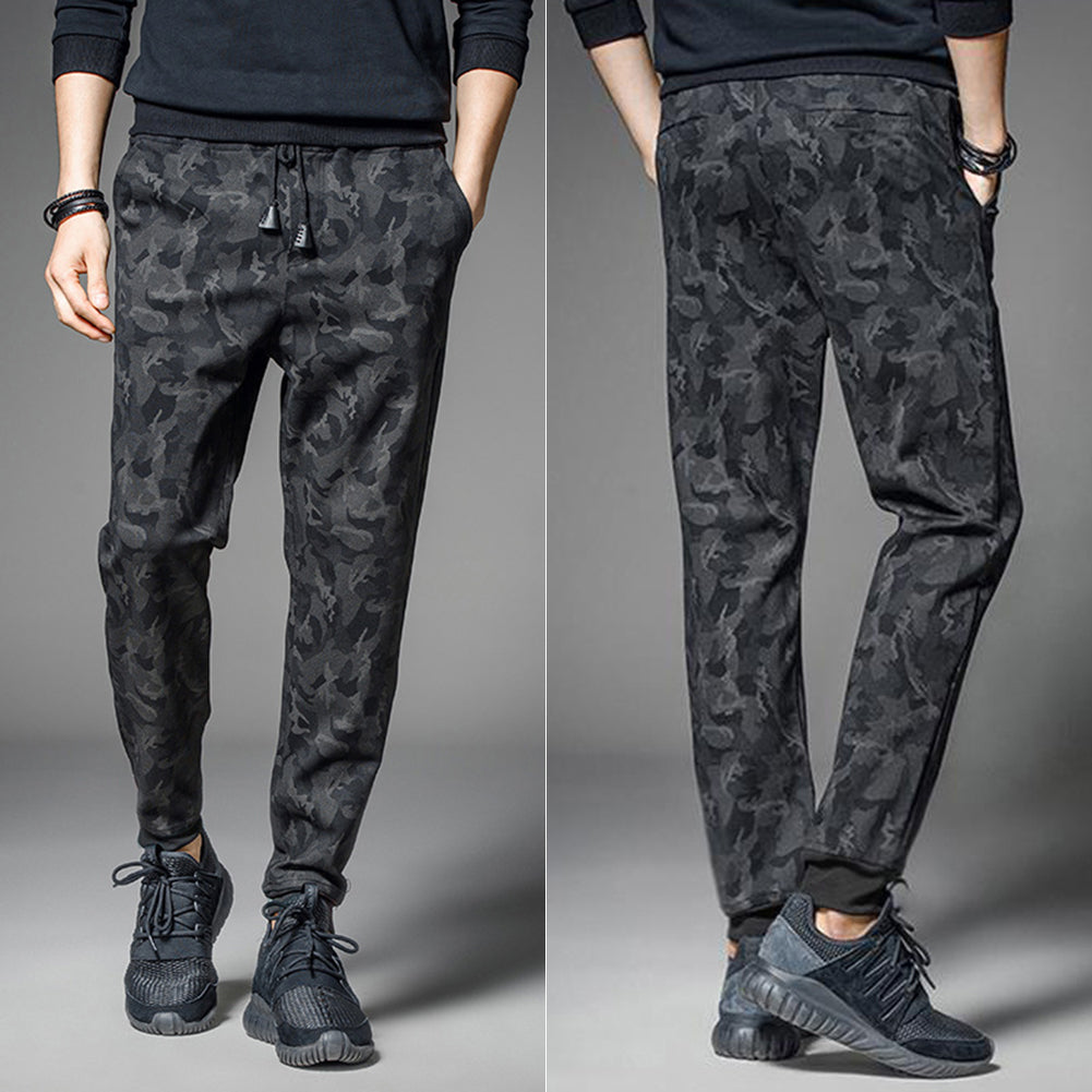Men's Fashion Floral Camouflage Slim Joggers Trousers Pencil Pants Sweatpants