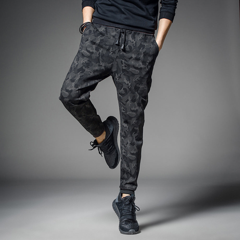 Men's Fashion Floral Camouflage Slim Joggers Trousers Pencil Pants Sweatpants