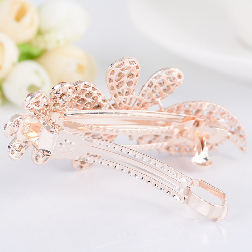 Colorful Hair Clip Pin Ponytail Holder Girl Flower Hairpin Rhinestone Headwear