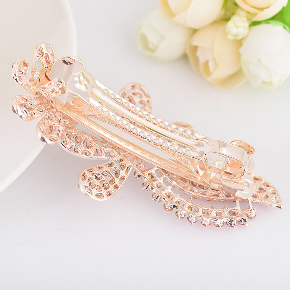 Colorful Hair Clip Pin Ponytail Holder Girl Flower Hairpin Rhinestone Headwear