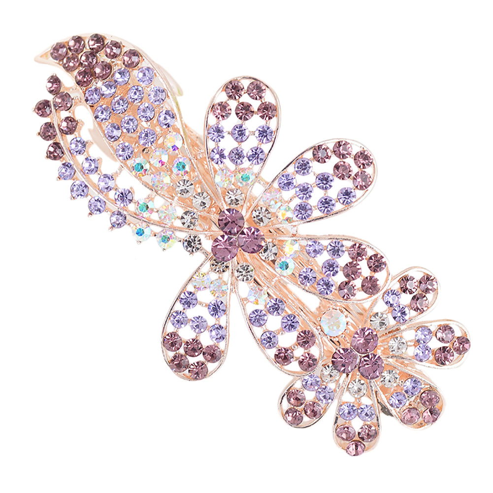 Colorful Hair Clip Pin Ponytail Holder Girl Flower Hairpin Rhinestone Headwear