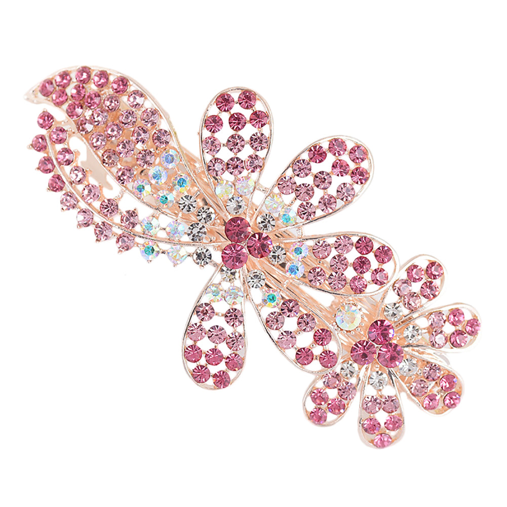 Colorful Hair Clip Pin Ponytail Holder Girl Flower Hairpin Rhinestone Headwear