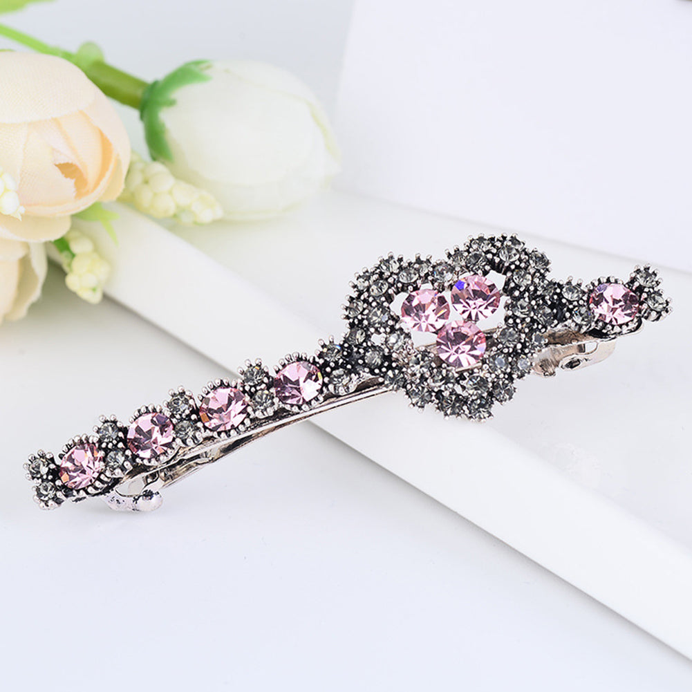 Colorful Heart Rhinestone Glossy Girl Hairpin Hair Clip Headwear Style Decor
