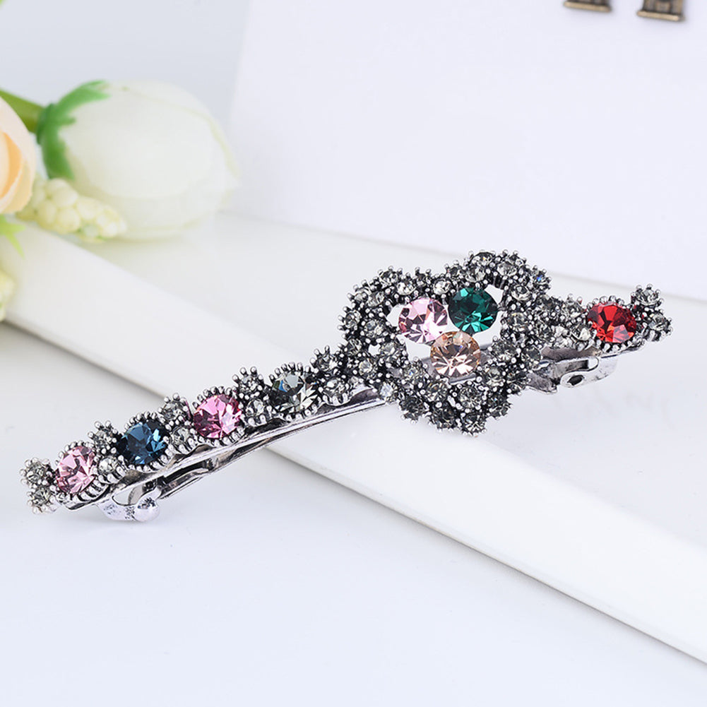 Colorful Heart Rhinestone Glossy Girl Hairpin Hair Clip Headwear Style Decor