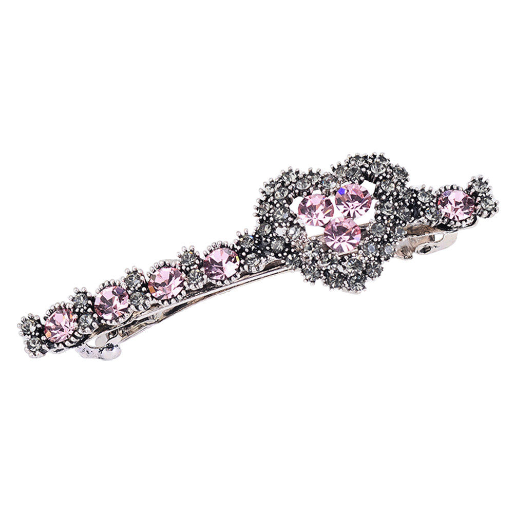 Colorful Heart Rhinestone Glossy Girl Hairpin Hair Clip Headwear Style Decor