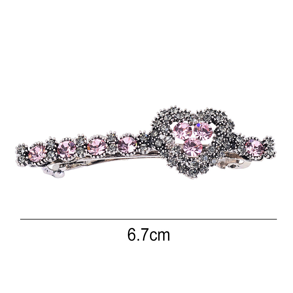 Colorful Heart Rhinestone Glossy Girl Hairpin Hair Clip Headwear Style Decor
