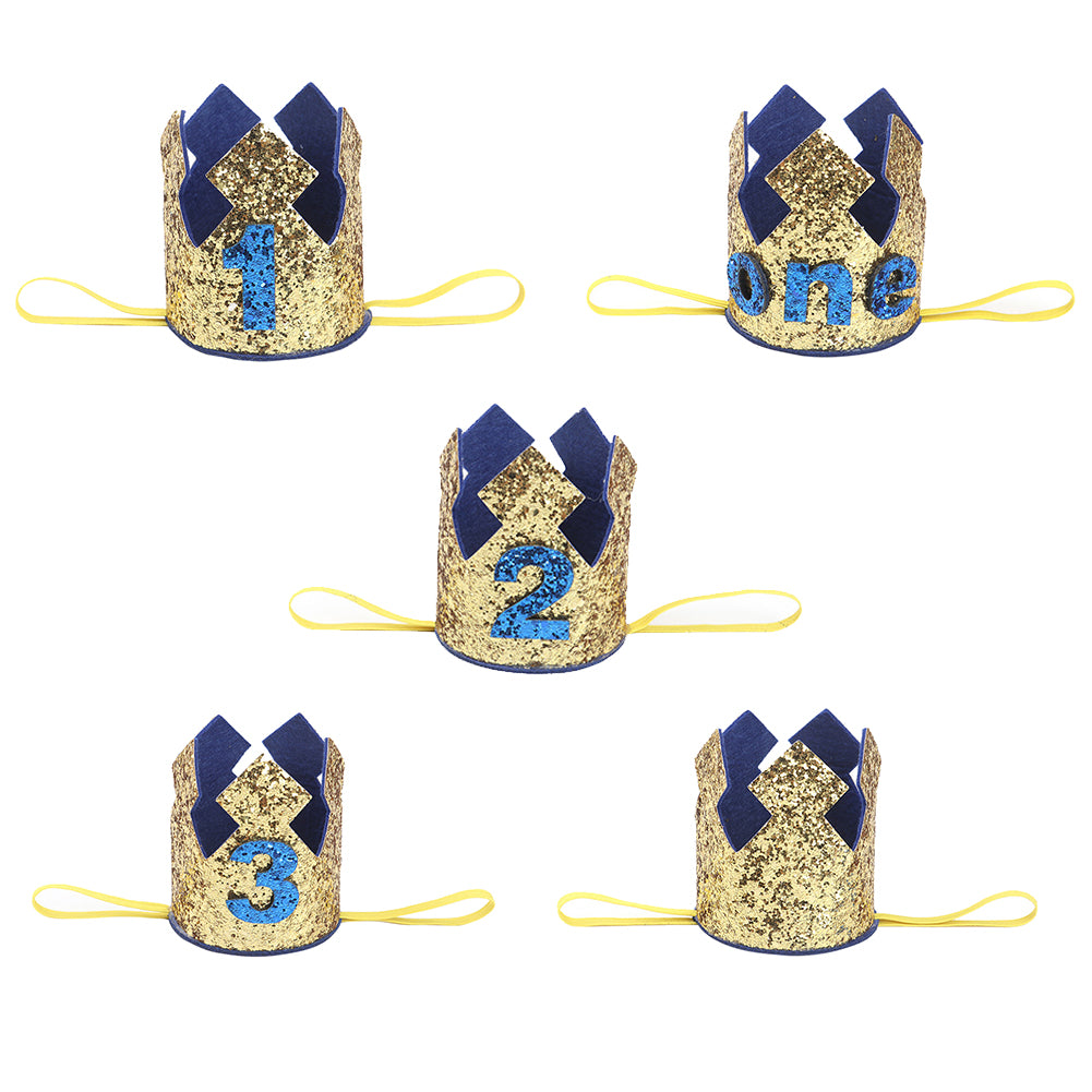 Baby Girl Boy Crown Letter Shiny Sequins Headwear Birthday Festival Headband