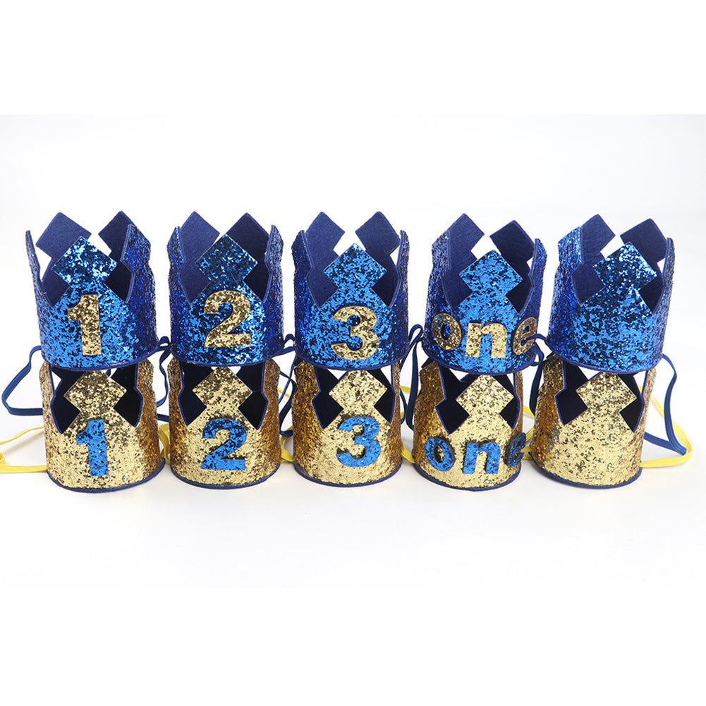 Baby Girl Boy Crown Letter Shiny Sequins Headwear Birthday Festival Headband