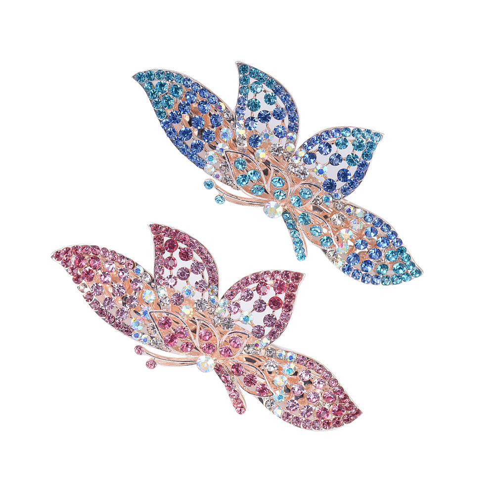 Fashion Flower Butterfly Rhinestone Hairpin Hair Ponytail Clip Women Headwear