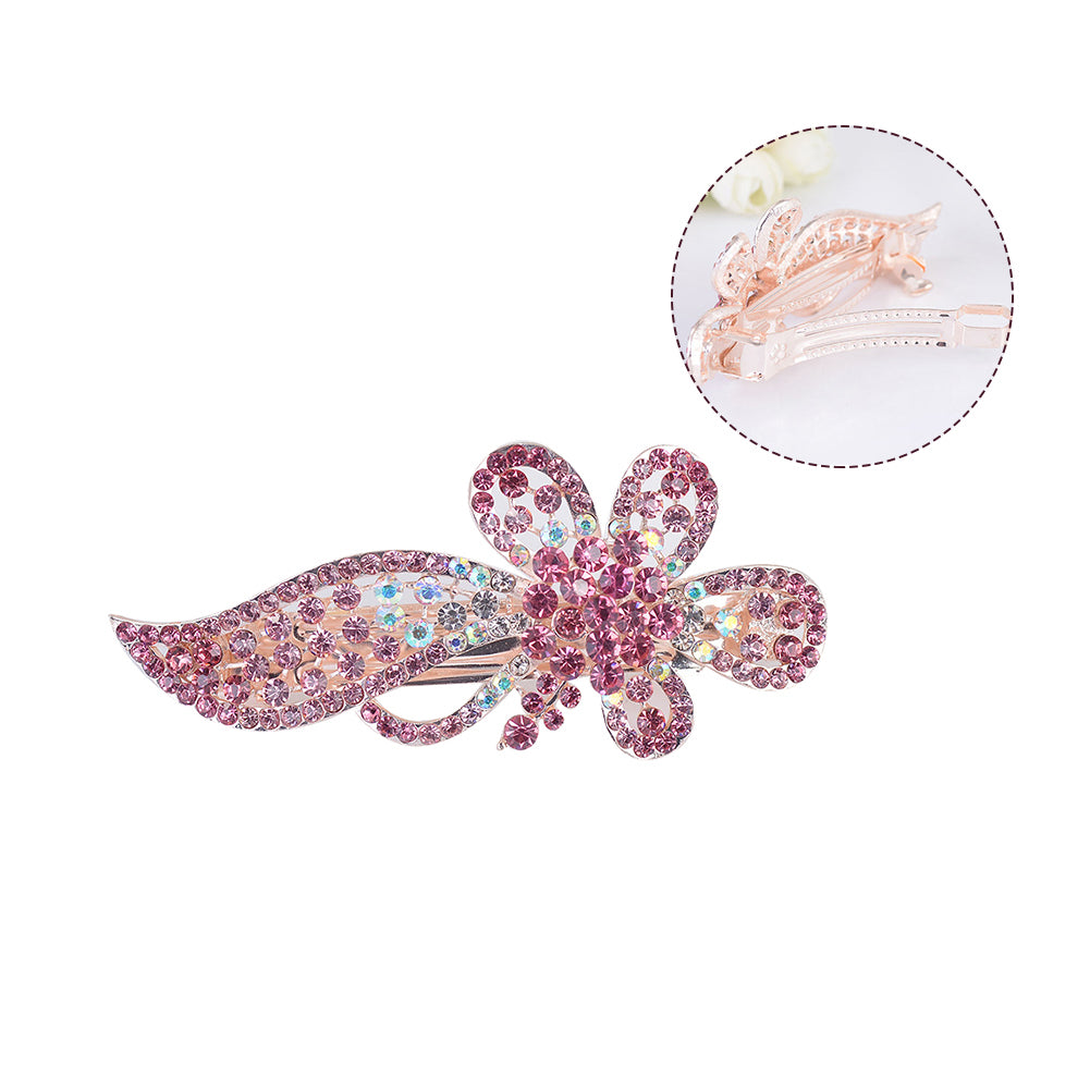 Fashion Flower Butterfly Rhinestone Hairpin Hair Ponytail Clip Women Headwear