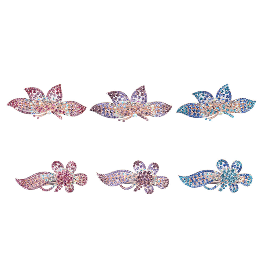 Fashion Flower Butterfly Rhinestone Hairpin Hair Ponytail Clip Women Headwear
