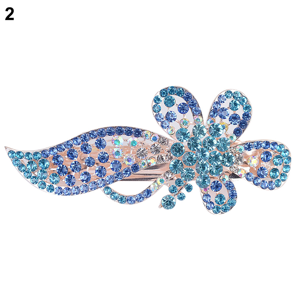 Fashion Flower Butterfly Rhinestone Hairpin Hair Ponytail Clip Women Headwear