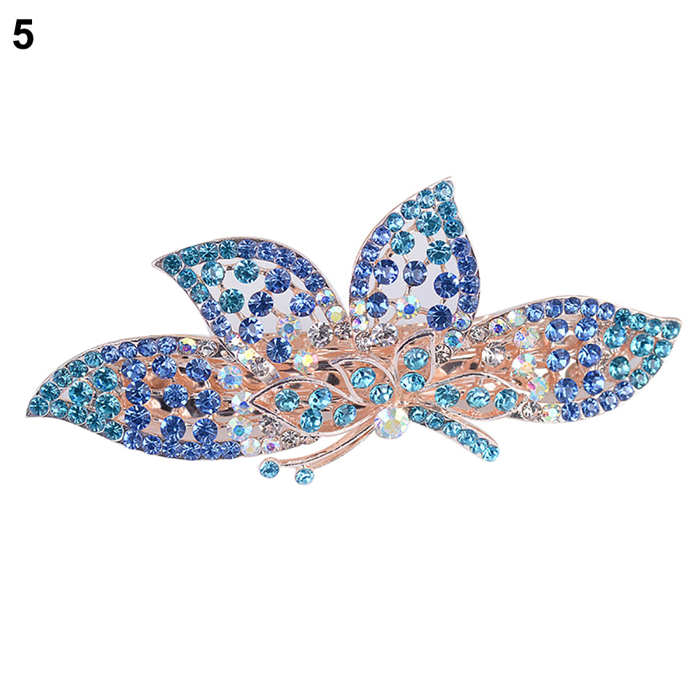 Fashion Flower Butterfly Rhinestone Hairpin Hair Ponytail Clip Women Headwear