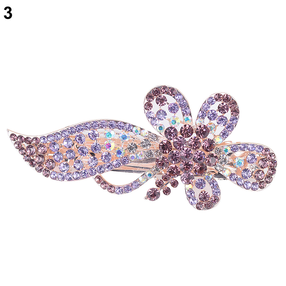 Fashion Flower Butterfly Rhinestone Hairpin Hair Ponytail Clip Women Headwear