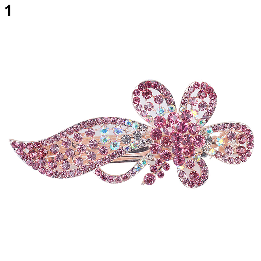 Fashion Flower Butterfly Rhinestone Hairpin Hair Ponytail Clip Women Headwear