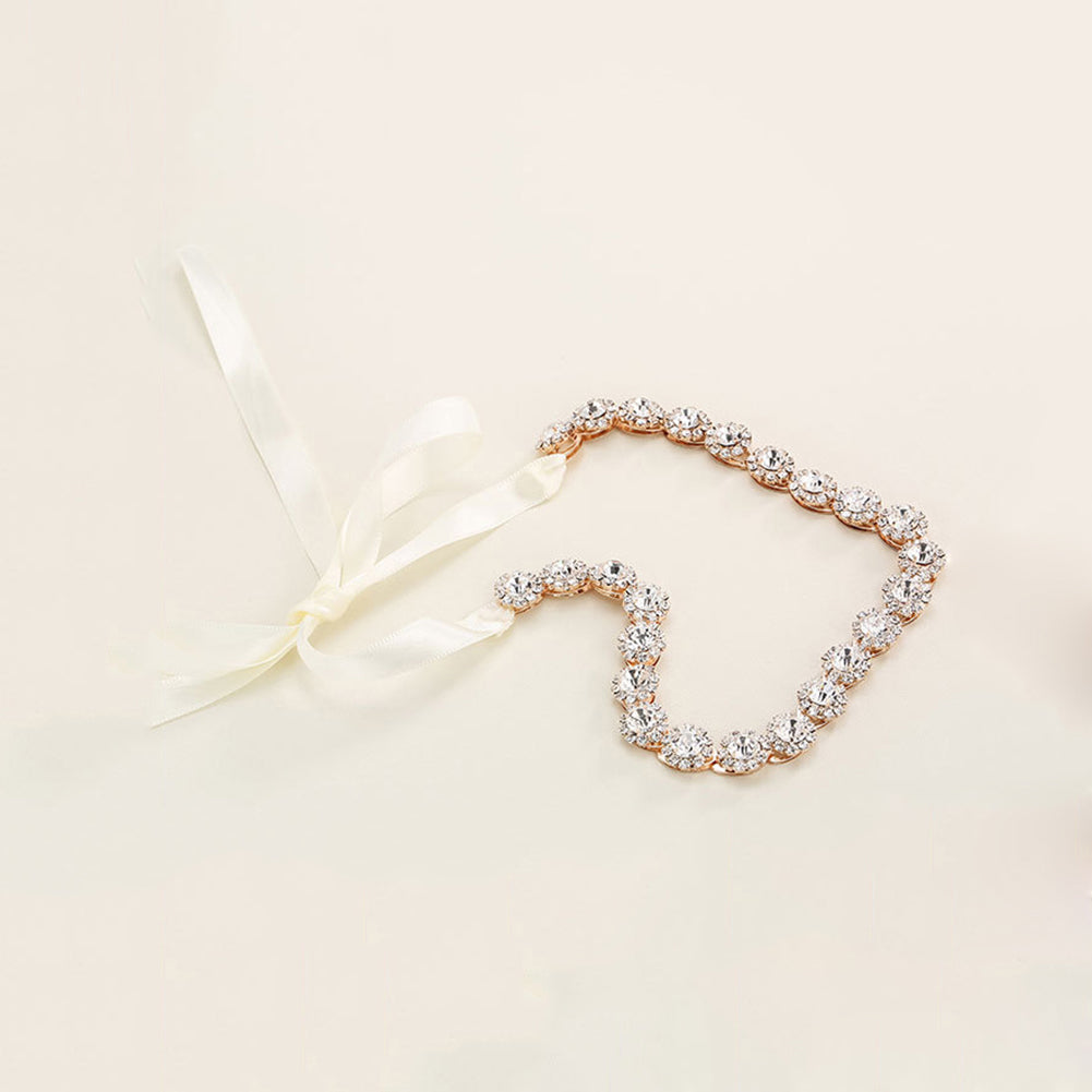 Shiny Flower Rhinestone Bridal Wedding Evening Party Ribbon Headband Accessory