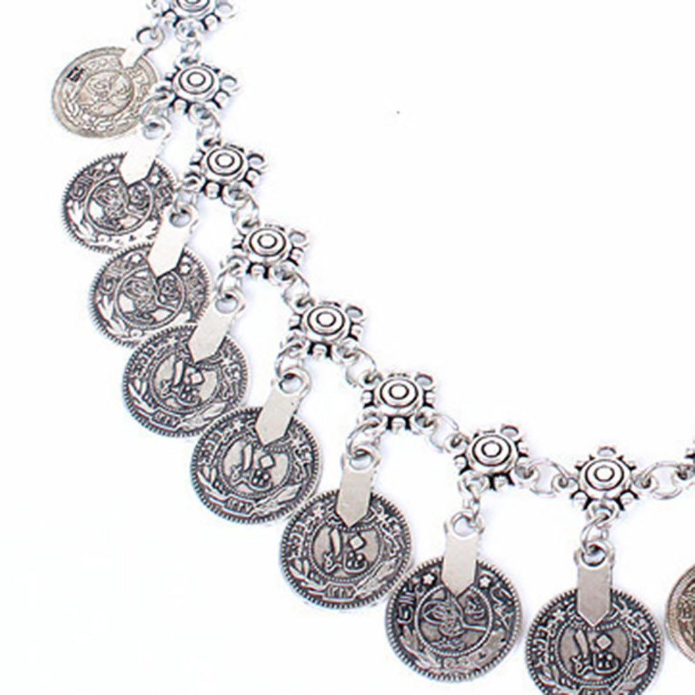 Boho Women Head Chain Antique Coin Pendant Headband Headpiece Hair Band Jewelry