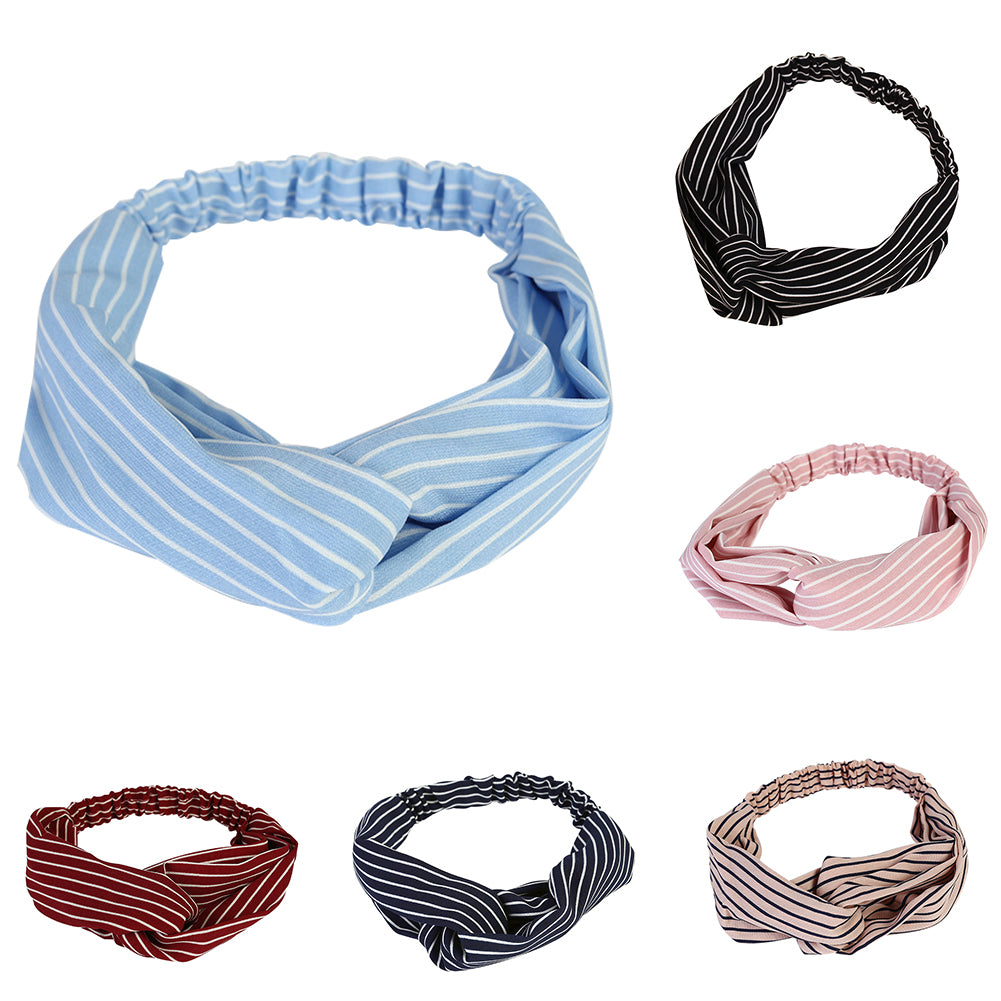 Fashion Women Striped Elastic Twist Cloth Hairband Headwear Hair Accessories