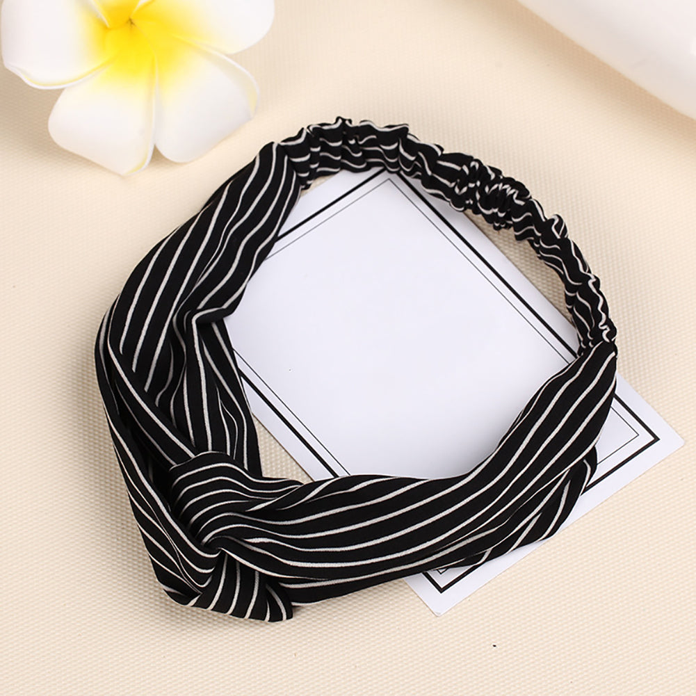 Fashion Women Striped Elastic Twist Cloth Hairband Headwear Hair Accessories