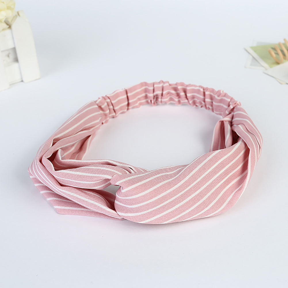 Fashion Women Striped Elastic Twist Cloth Hairband Headwear Hair Accessories