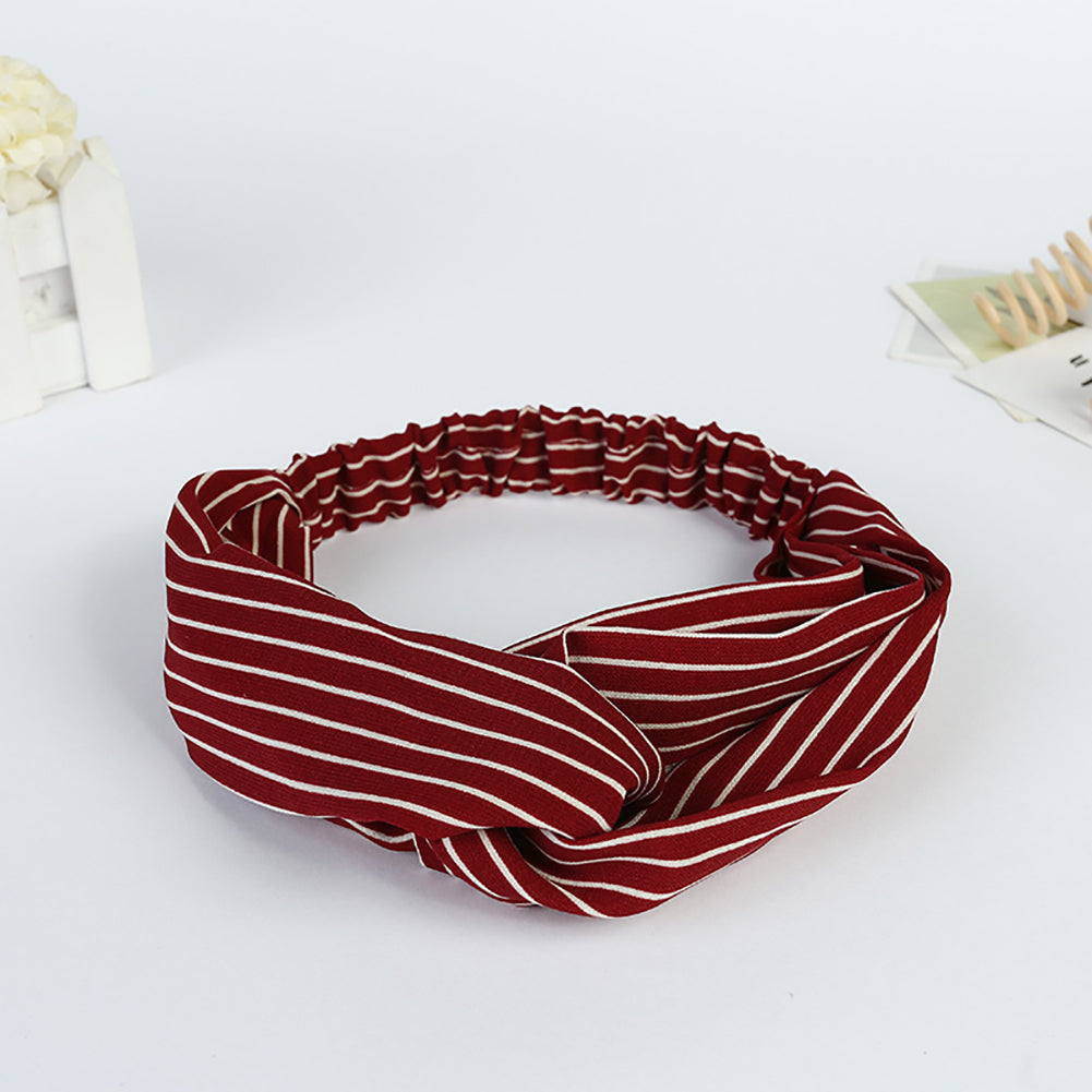 Fashion Women Striped Elastic Twist Cloth Hairband Headwear Hair Accessories