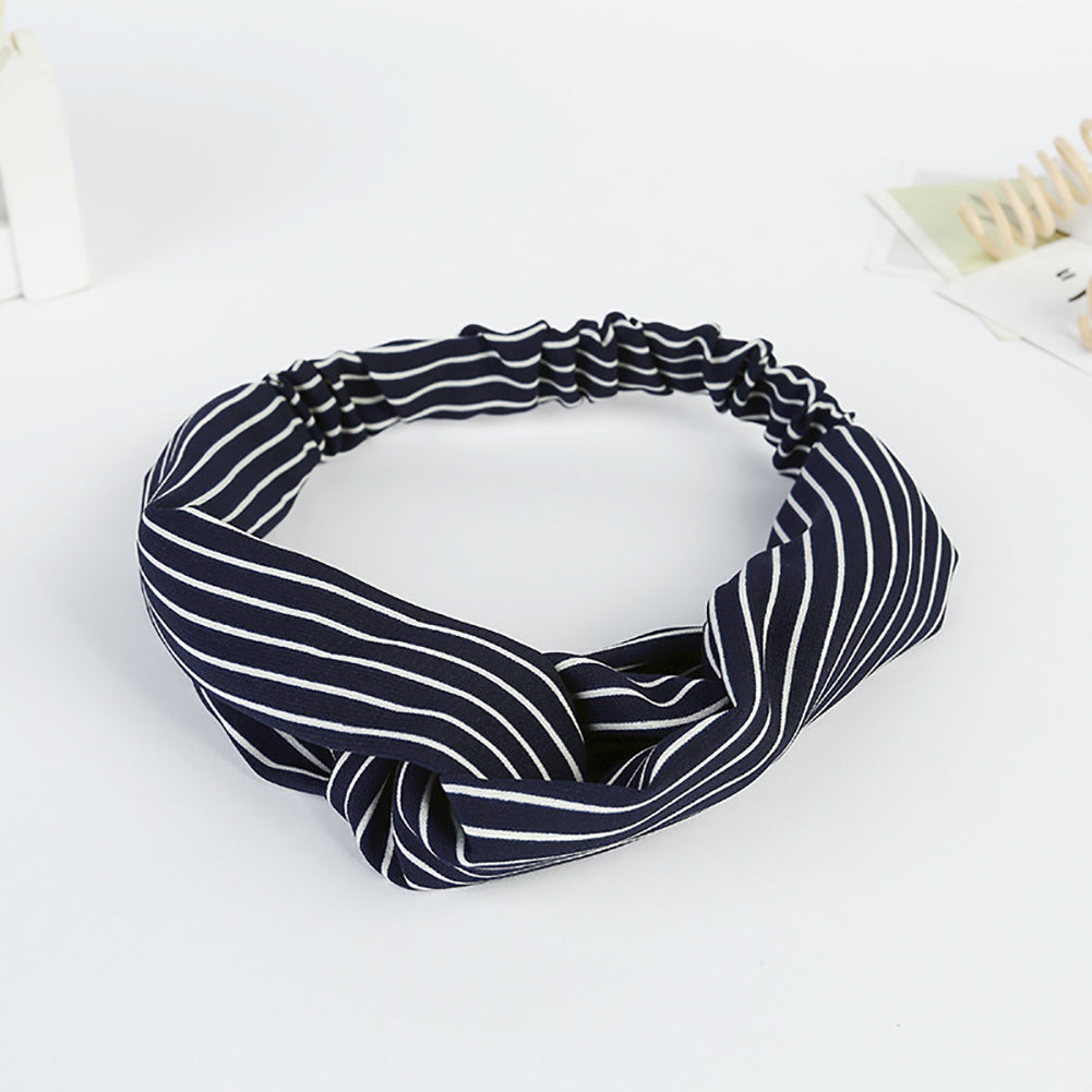 Fashion Women Striped Elastic Twist Cloth Hairband Headwear Hair Accessories