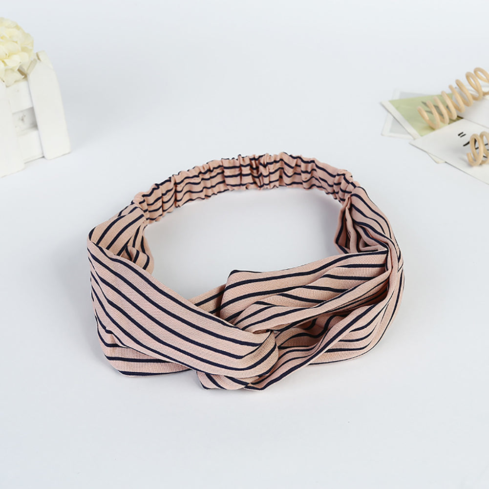Fashion Women Striped Elastic Twist Cloth Hairband Headwear Hair Accessories