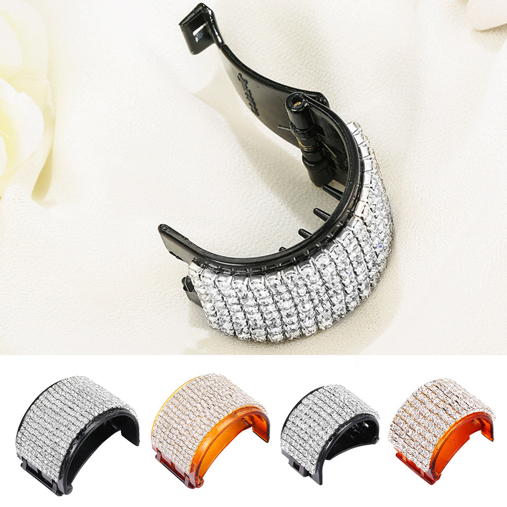 Fashion Rhinestone Plastic Hairpin Women Ponytail Hair Clip Headwear Accessory