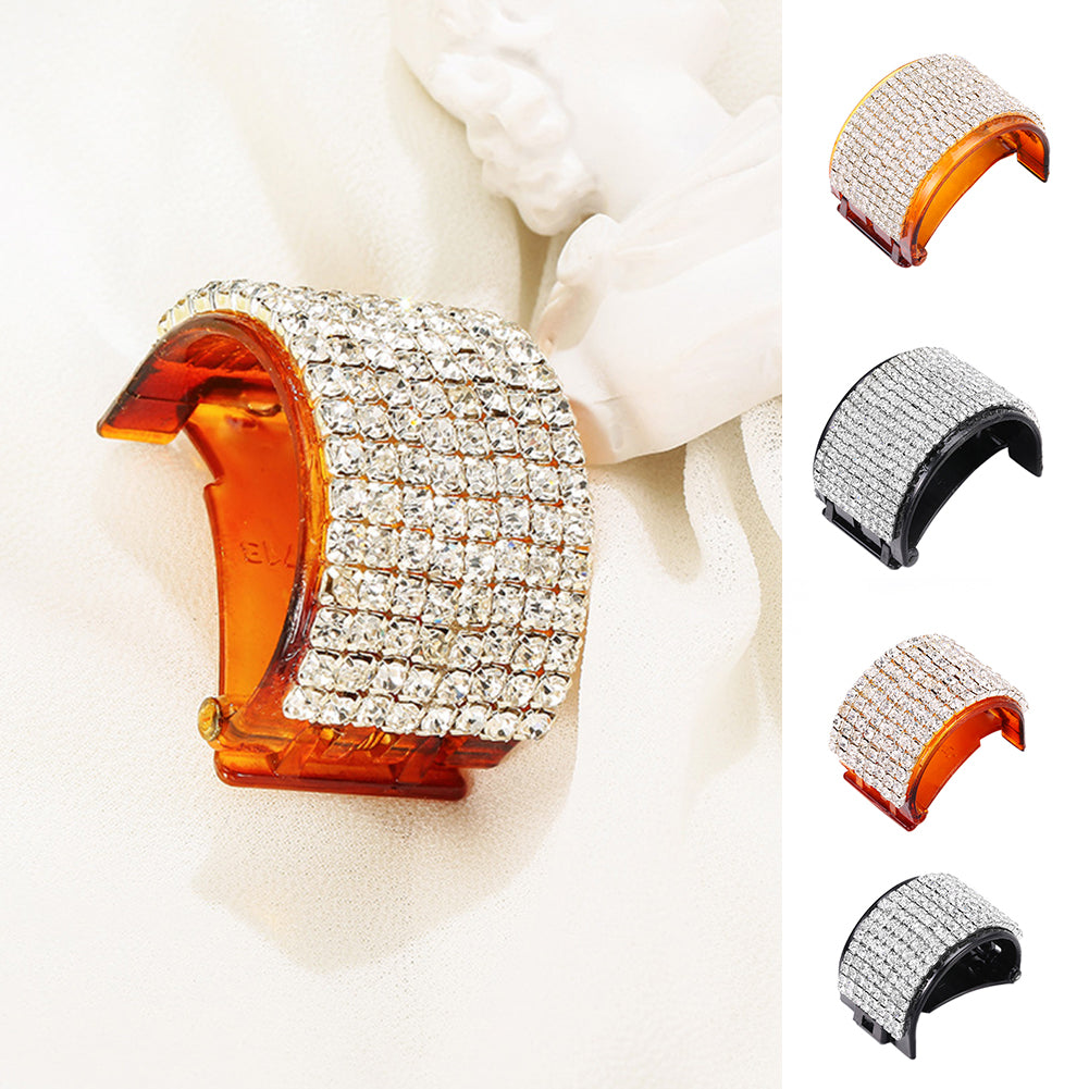 Fashion Rhinestone Plastic Hairpin Women Ponytail Hair Clip Headwear Accessory