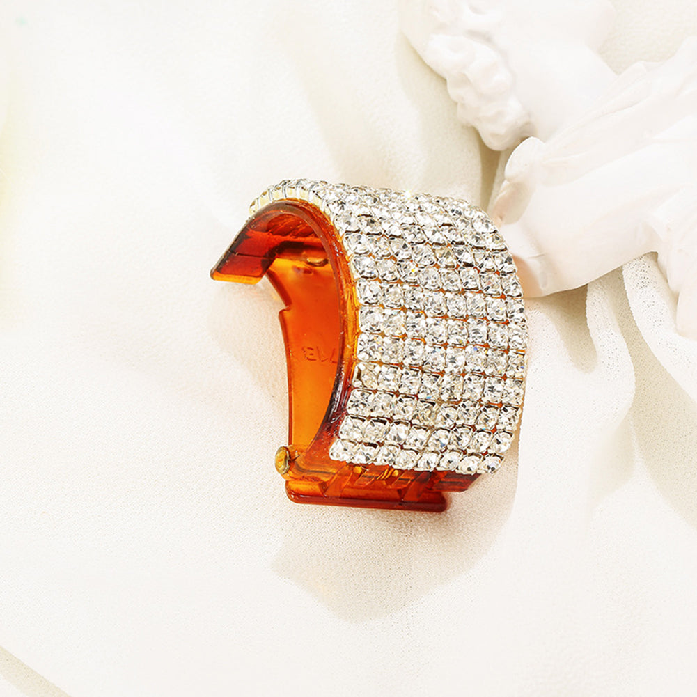 Fashion Rhinestone Plastic Hairpin Women Ponytail Hair Clip Headwear Accessory