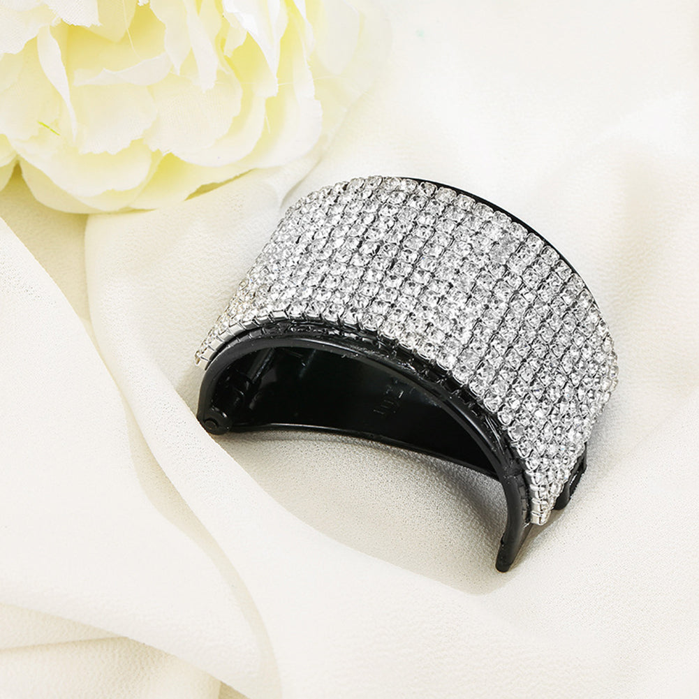 Fashion Rhinestone Plastic Hairpin Women Ponytail Hair Clip Headwear Accessory