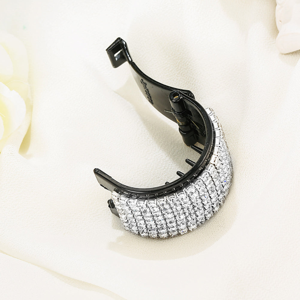 Fashion Rhinestone Plastic Hairpin Women Ponytail Hair Clip Headwear Accessory