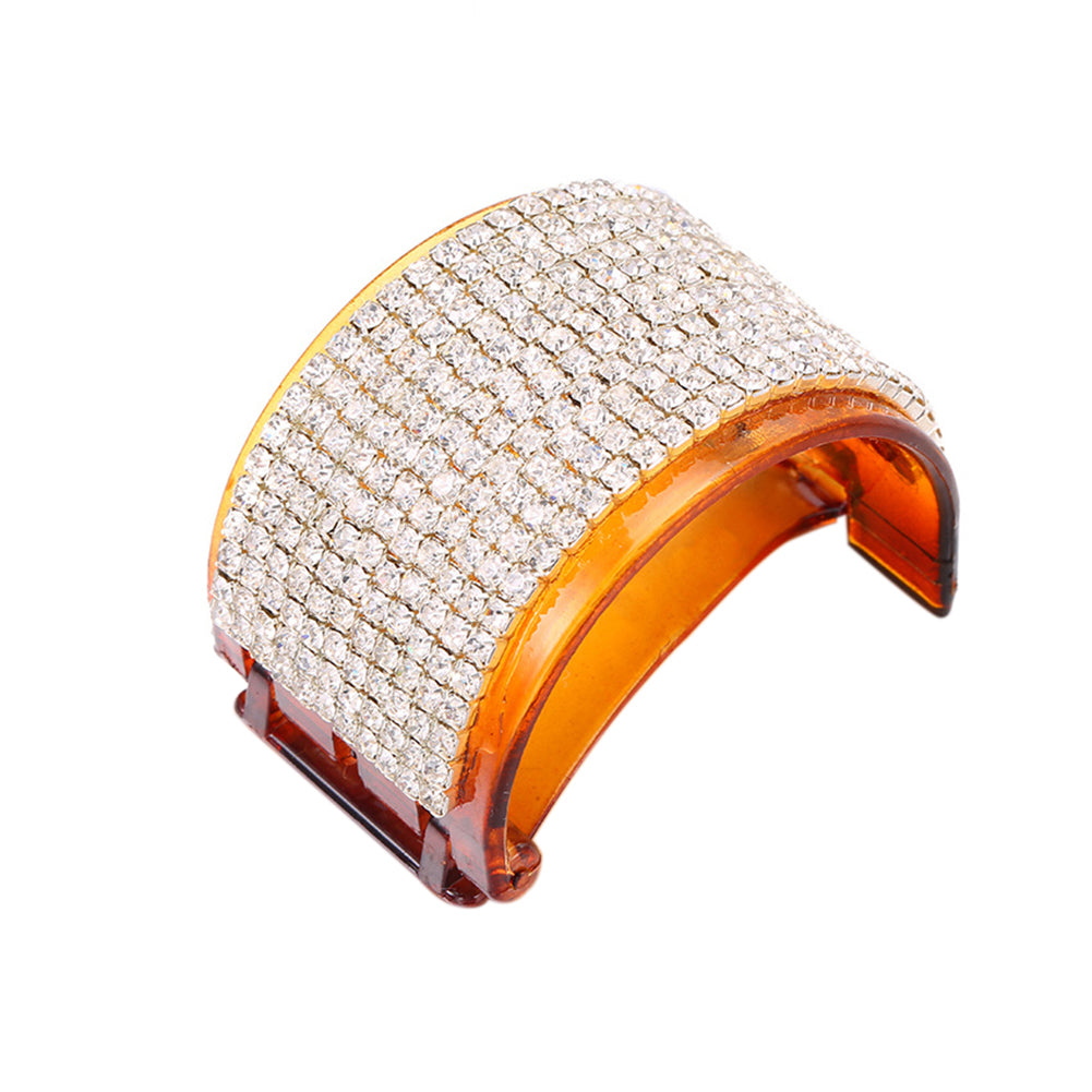 Fashion Rhinestone Plastic Hairpin Women Ponytail Hair Clip Headwear Accessory
