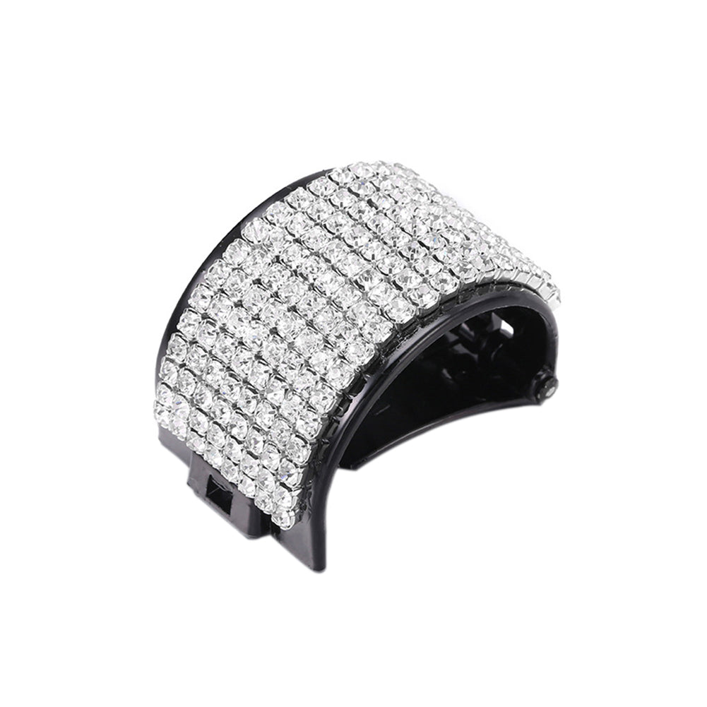 Fashion Rhinestone Plastic Hairpin Women Ponytail Hair Clip Headwear Accessory