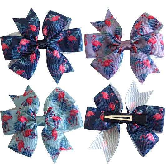 Lovely Flamingo Pineapple Bowknot Children Girls Hair Clip Hairpin Headwear