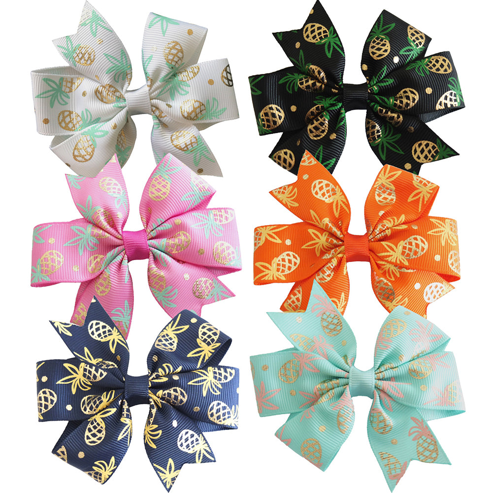 Lovely Flamingo Pineapple Bowknot Children Girls Hair Clip Hairpin Headwear