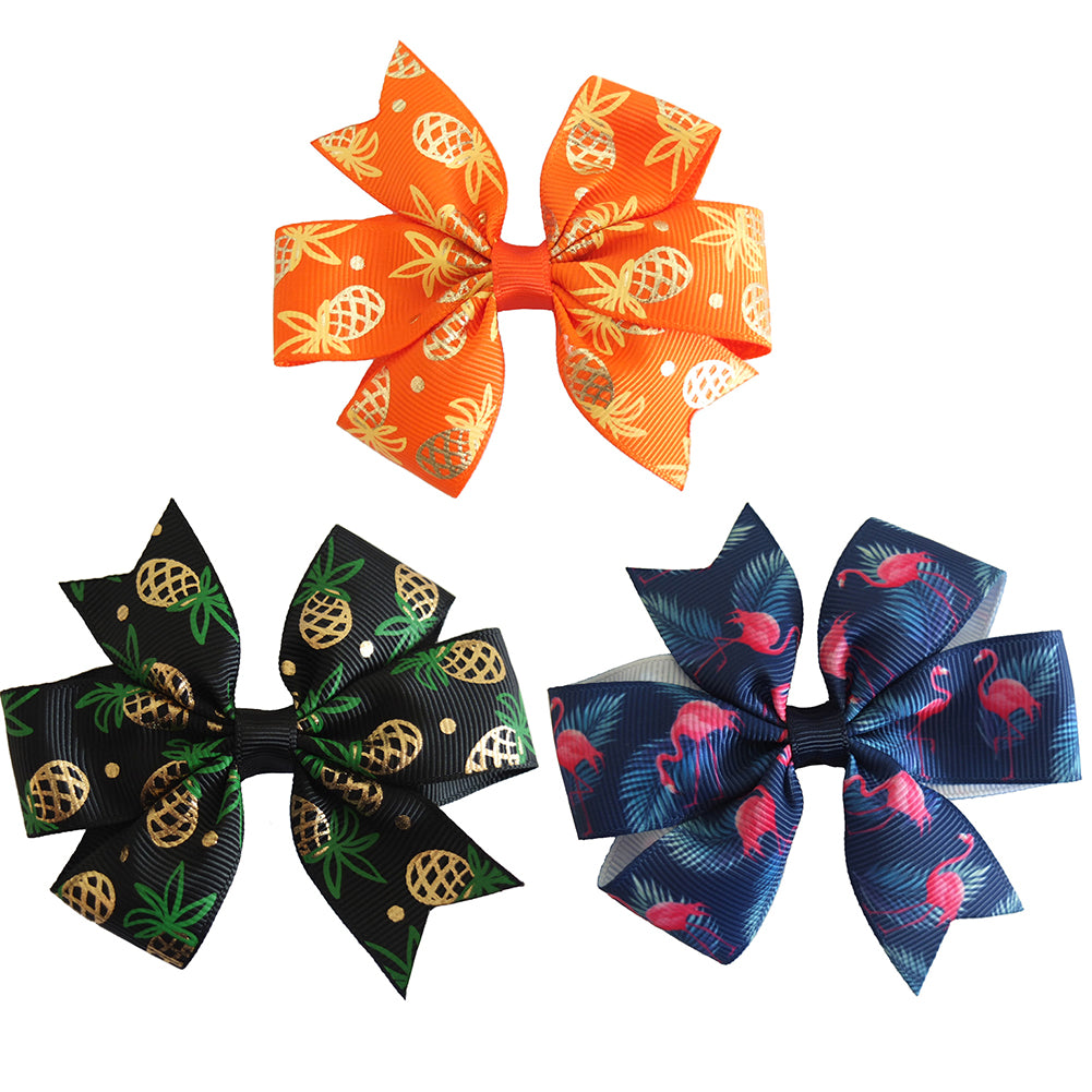 Lovely Flamingo Pineapple Bowknot Children Girls Hair Clip Hairpin Headwear