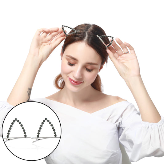 Cute Rhinestone Ears Hairpin Girls Women Headwear Hair Clip Styling Accessories