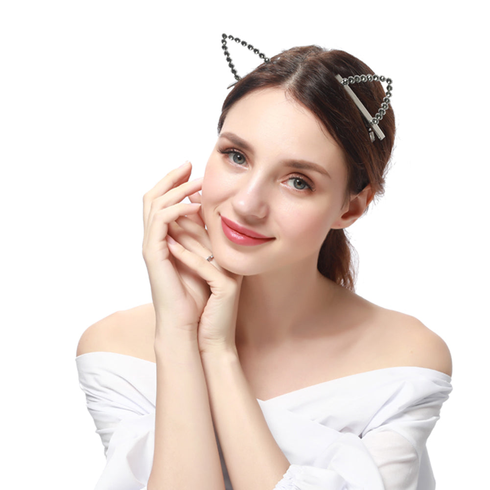 Cute Rhinestone Ears Hairpin Girls Women Headwear Hair Clip Styling Accessories