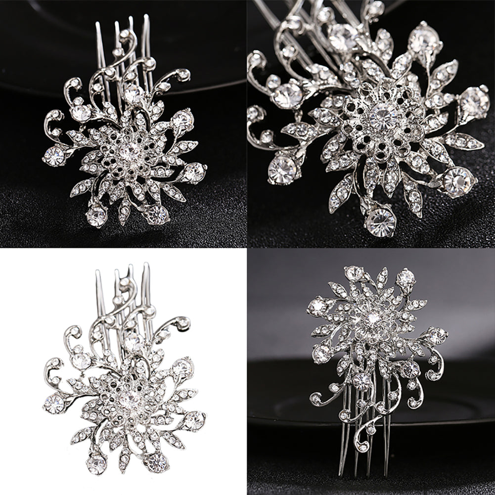 Shiny Rhinestone Leaf Tuck Comb Women Hairpin Hair Clip Bridal Wedding Gift