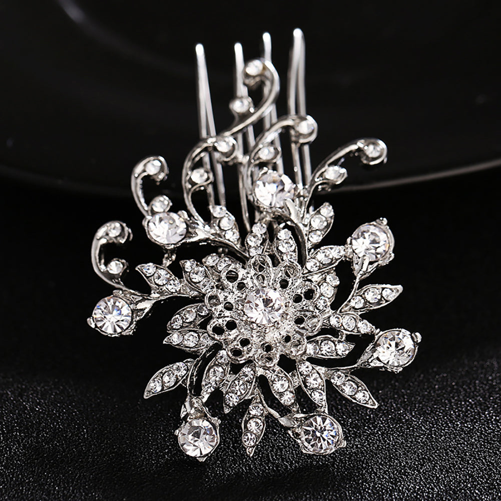 Shiny Rhinestone Leaf Tuck Comb Women Hairpin Hair Clip Bridal Wedding Gift