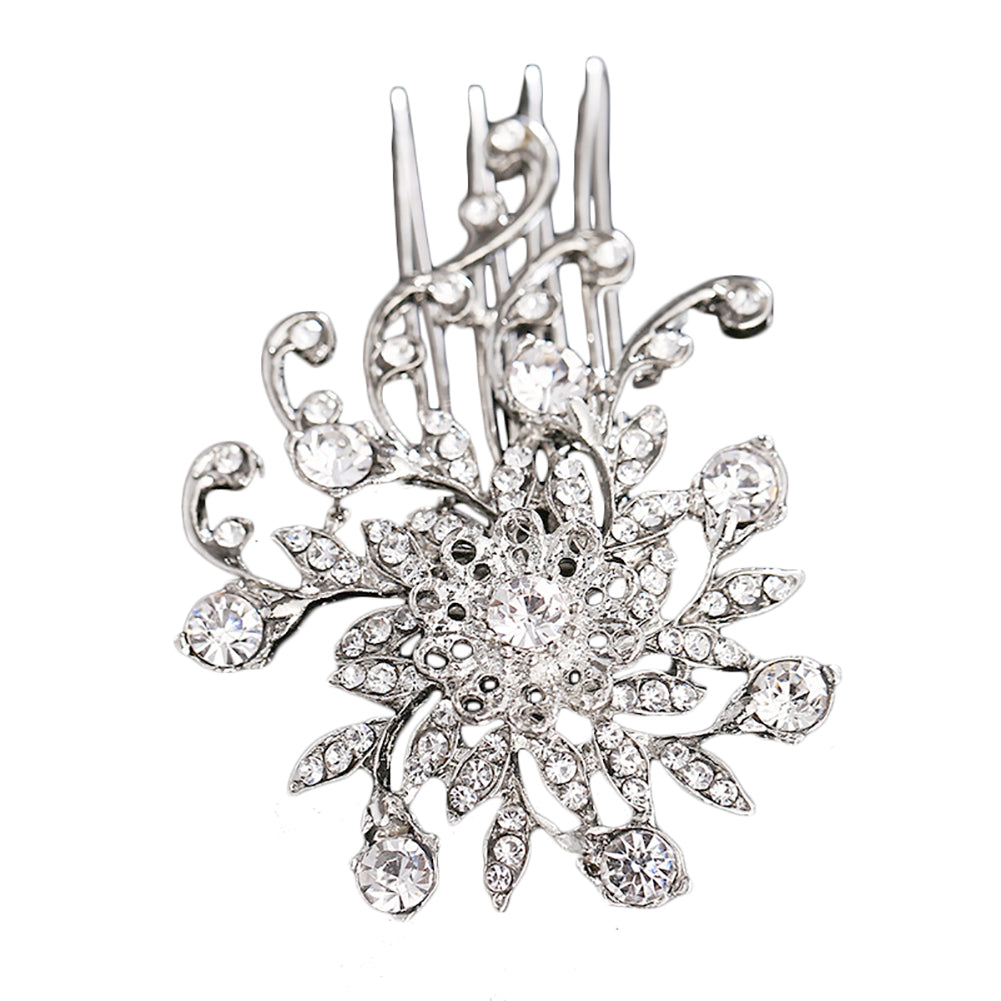 Shiny Rhinestone Leaf Tuck Comb Women Hairpin Hair Clip Bridal Wedding Gift