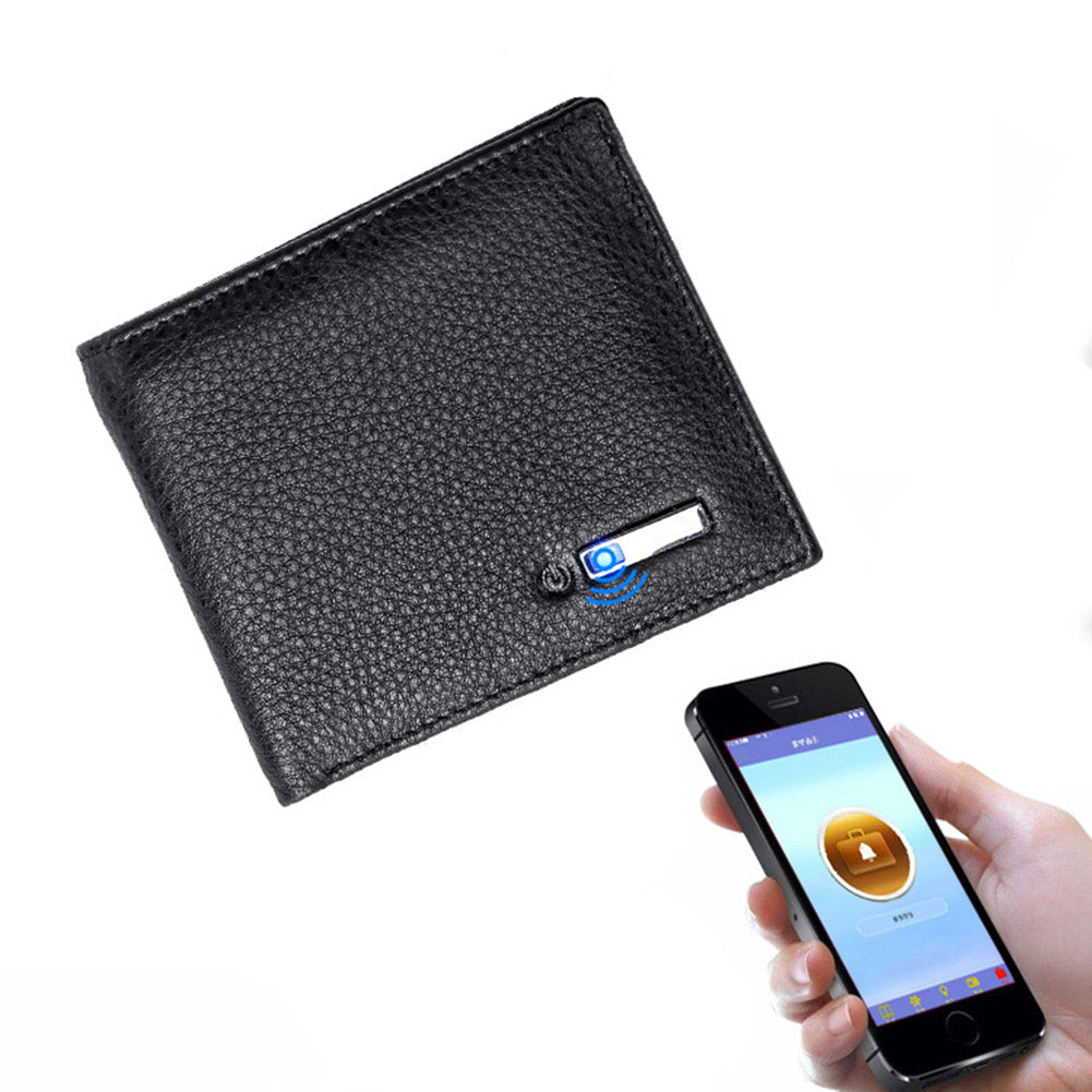 Fashion Men Smart Faux Leather Bluetooth Wallet Anti-lost GPS Finder Purse Gift