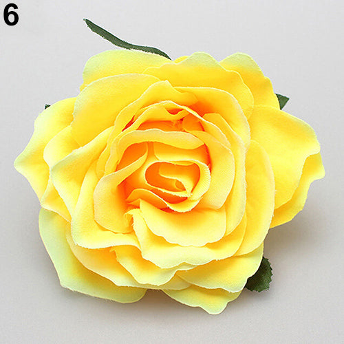 Women Sweet Big Rose Blossom Flower Wedding Bridal Hair Clip Hairpin Brooch Pin