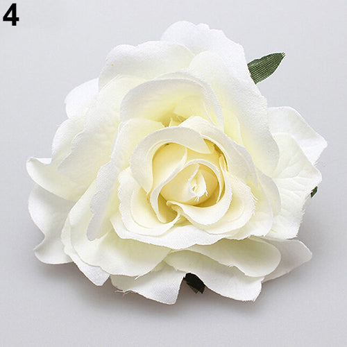 Women Sweet Big Rose Blossom Flower Wedding Bridal Hair Clip Hairpin Brooch Pin