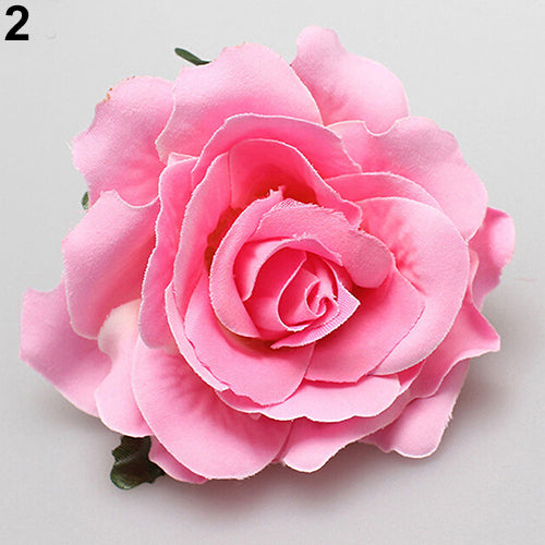 Women Sweet Big Rose Blossom Flower Wedding Bridal Hair Clip Hairpin Brooch Pin