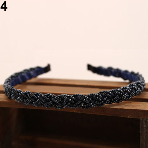 Women Fashion Beads Rhinestone Head Chain Headband Head Piece Hair Band