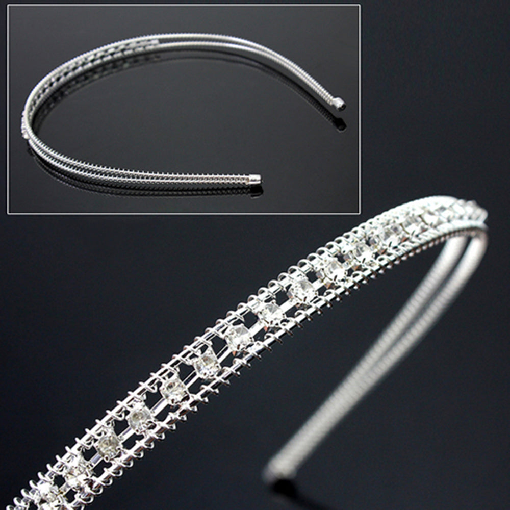 New Charm Wedding Bride Silver Plated Rhinestone Crystal Hair Hoop Clip Headband